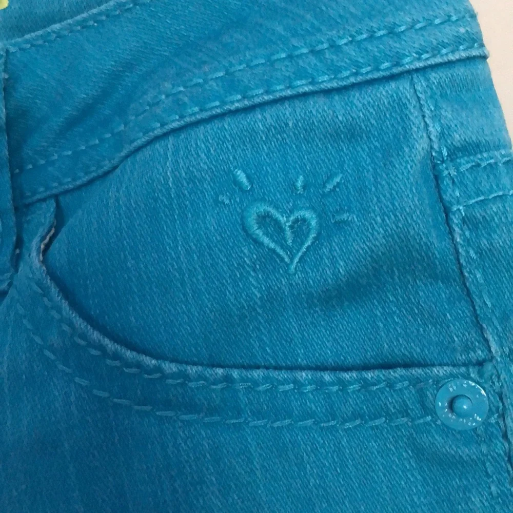 Justice Jeans Shine Bright Turquoise Jeans in Size 8 Regular